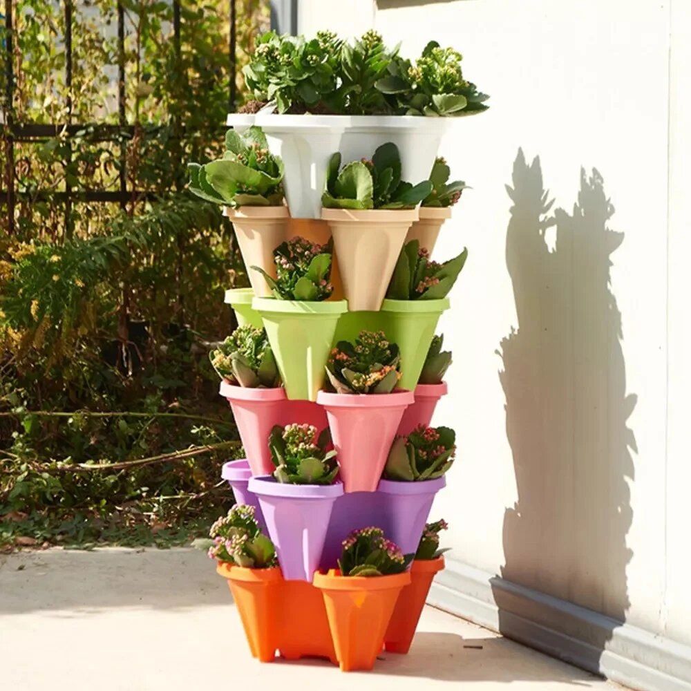 Stackable Plants Pot – 6 Trays+ Wheel Tray – Dropshipping Winning Products