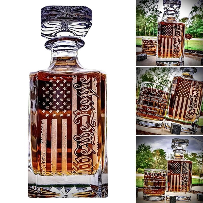 Rogue River Tactical Betsy Ross Flag Whiskey Decanter – Patriotic Gift For Veterans, Dad, Men - View #11