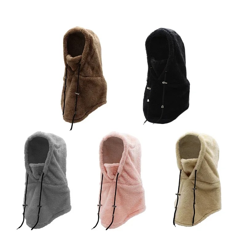 Sherpa Hood Ski Mask Femme - Cache-Cou Chaleur Hiver, Masque Visage Coupe-Vent, 33x54cm